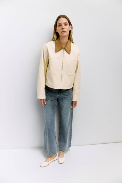 The Laurel Jacket | Duck Twill Utility Jacket: Natural/Tan