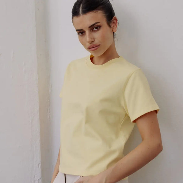 Heavyweight Cotton T-Shirt: BUTTER