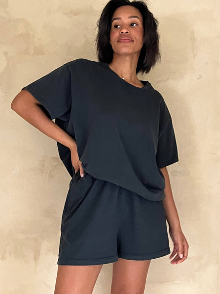 Nina Vintage Cotton Short: Faded Black