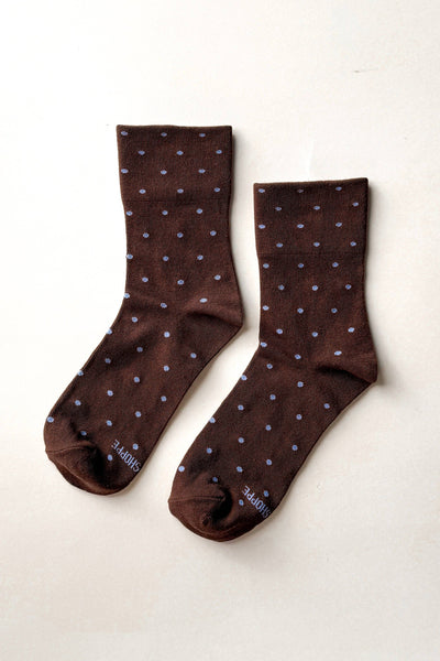 Sneaker Socks: Cacao/Blue