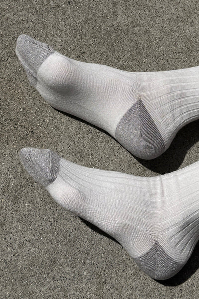 Her Glow Socks: WHITE / SILVER