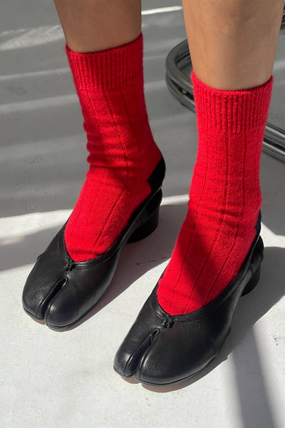 Classic Cashmere Socks: Poppy Red