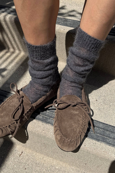 Mohair Veil Socks: Charcoal