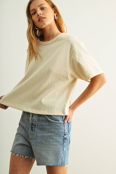 Short Sleeve Top: White