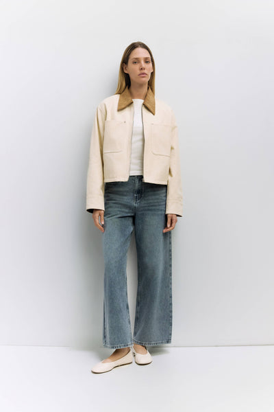 The Laurel Jacket | Duck Twill Utility Jacket: Natural/Tan