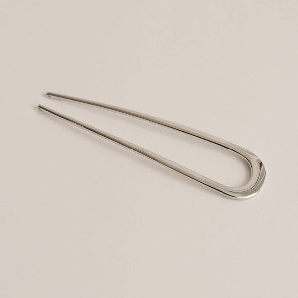 Minimalist Bent U-Shaped Hair Stick | Silver