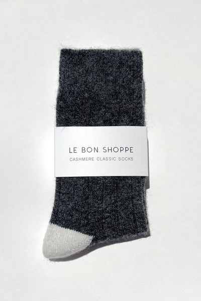 Classic Cashmere Socks: Charcoal Melange