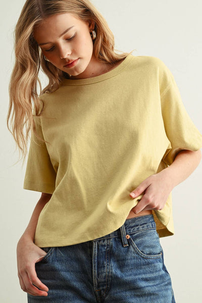 Short Sleeve Top: Lemon