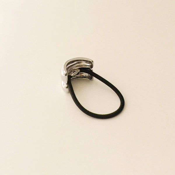 Mini Double Arch Metal Ponytail Hair Tie | Silver