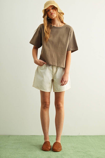 Short Sleeve Top: White