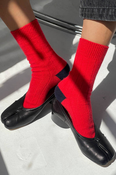 Classic Cashmere Socks: Poppy Red