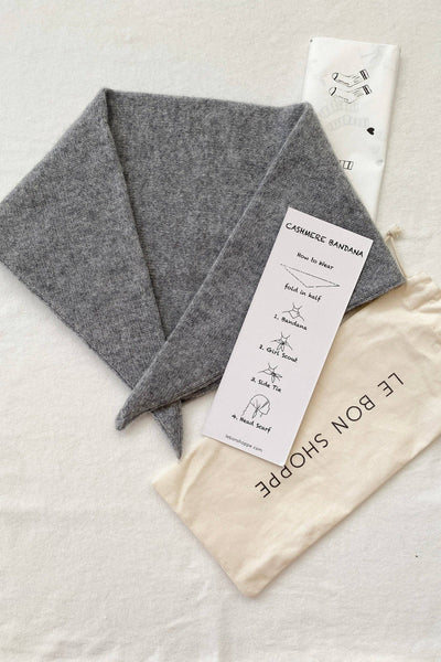 Cashmere Bandana: HT GREY