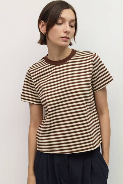 The Cooper Top: Brown/Cream