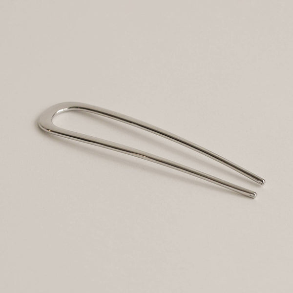 Minimalist Bent U-Shaped Hair Stick | Silver