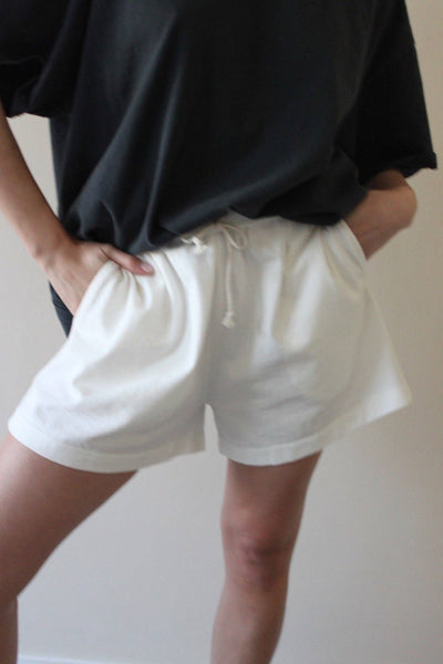 Nina Vintage Cotton Short: Alabaster