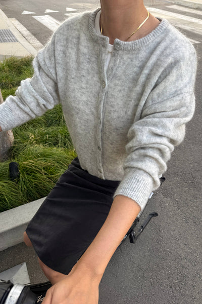 Ayla Mohair Cardigan: Ht. Grey