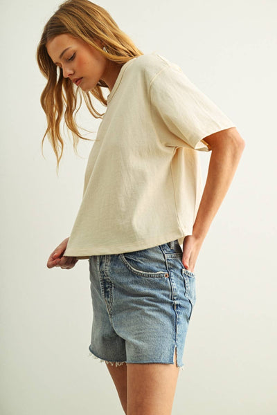 Short Sleeve Top: White