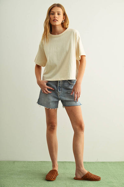 Short Sleeve Top: White