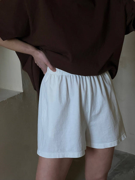 Nina Vintage Cotton Short: Alabaster