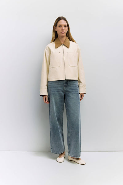 The Laurel Jacket | Duck Twill Utility Jacket: Natural/Tan