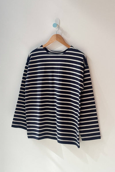Marseille Top: White Stripe On Navy