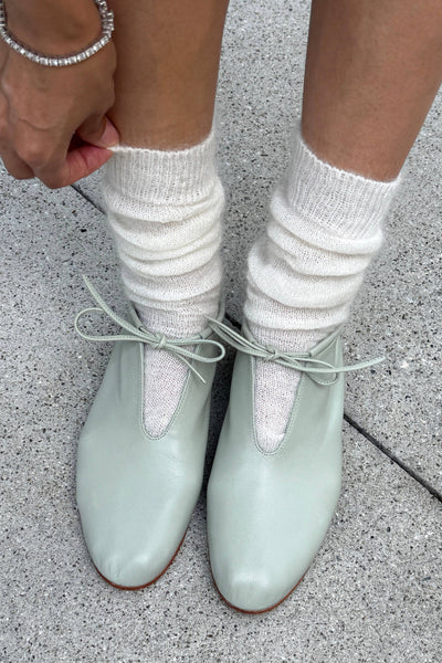 Mohair Veil Socks: Cream