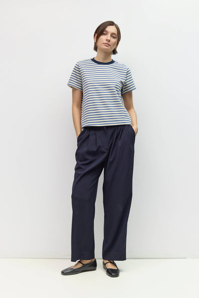 The Cooper Top: Blue/Cream