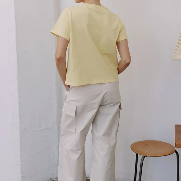 Heavyweight Cotton T-Shirt: BUTTER