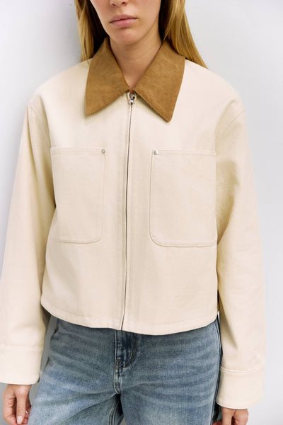The Laurel Jacket | Duck Twill Utility Jacket: Natural/Tan
