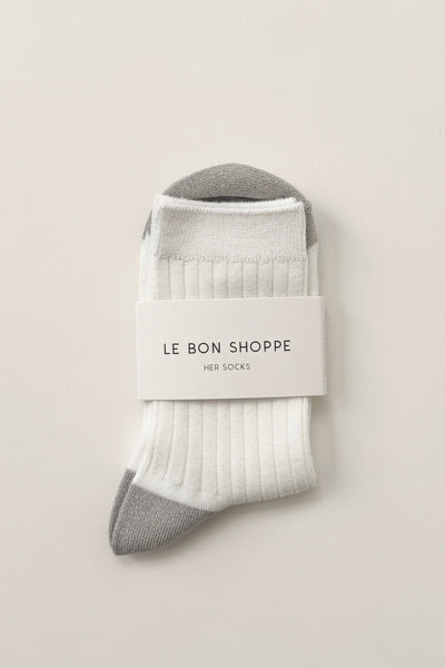Her Glow Socks: WHITE / SILVER