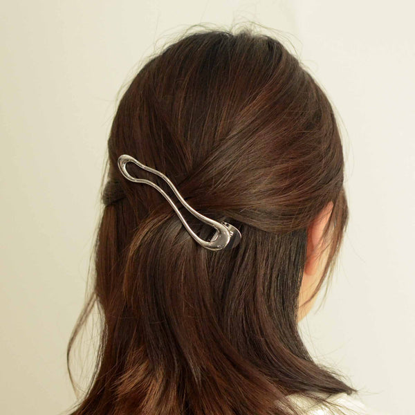 Long Metal Hair Claw Clip | Silver