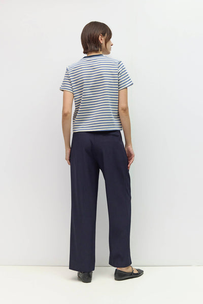 The Cooper Top: Blue/Cream