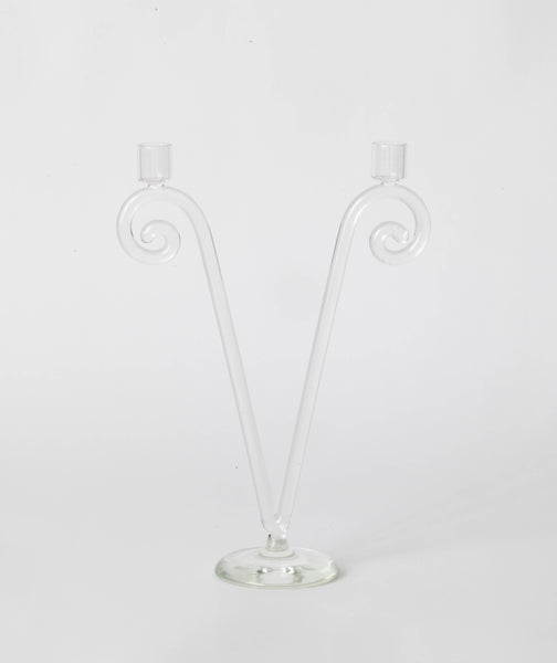 LOCAL PICKUP ONLY - Spiral Candleholder - Double Stem