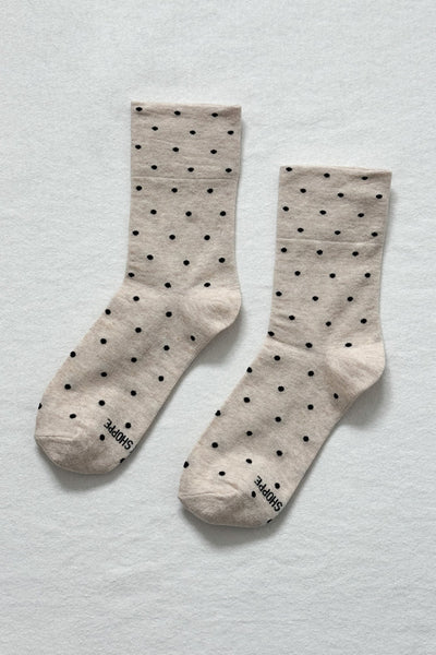 Sneaker Socks: Oatmeal Dot