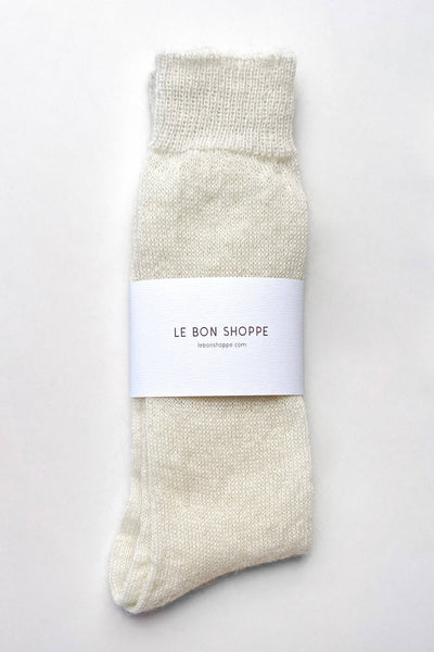 Mohair Veil Socks: Cream