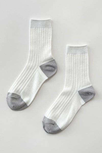 Her Glow Socks: WHITE / SILVER