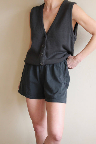 Nina Vintage Cotton Short: Faded Black
