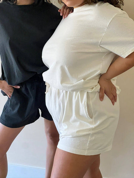 Nina Vintage Cotton Short: Alabaster