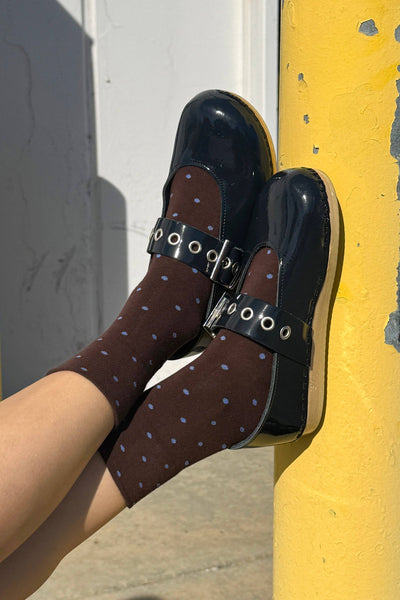 Sneaker Socks: Cacao/Blue