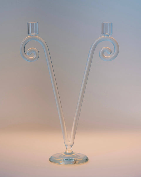 LOCAL PICKUP ONLY - Spiral Candleholder - Double Stem