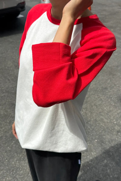 Heavy Cotton Raglan Tee: Tomato