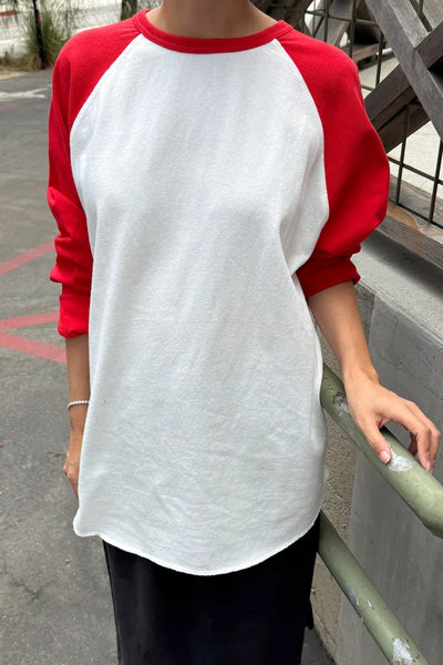 Heavy Cotton Raglan Tee: Tomato