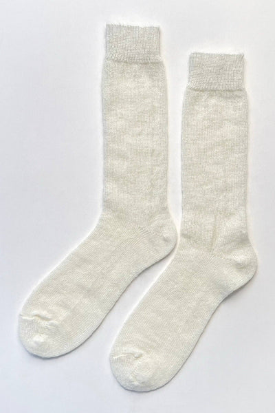 Mohair Veil Socks: Cream
