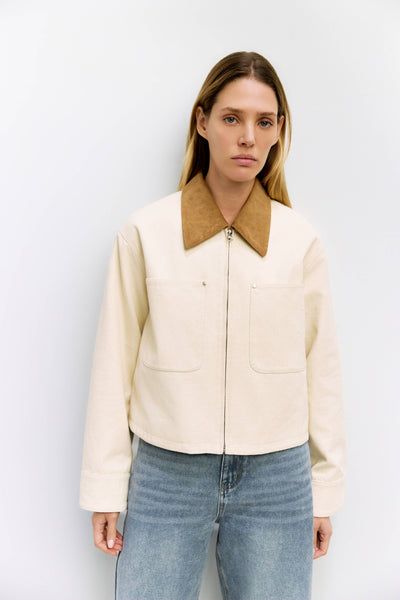 The Laurel Jacket | Duck Twill Utility Jacket: Natural/Tan