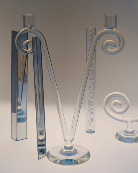 LOCAL PICKUP ONLY - Spiral Candleholder - Double Stem