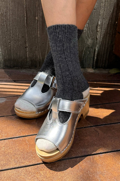 Classic Cashmere Socks: Charcoal Melange