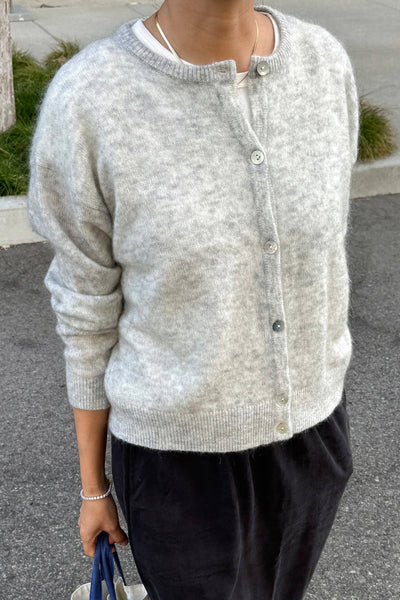 Ayla Mohair Cardigan: Ht. Grey