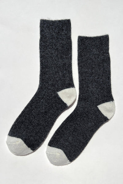 Classic Cashmere Socks: Charcoal Melange