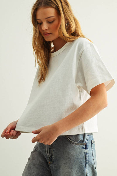 Short Sleeve Top: White