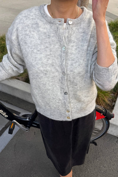 Ayla Mohair Cardigan: Ht. Grey